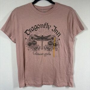 NWT Gilmore Girls Womens T-Shirt Small Dusty Rose Dragonfly Inn Casual Novelty